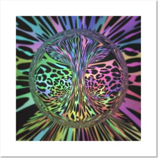 Animal Print Rainbow Leopard Trippy Posters and Art